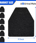 10 Pack Urinal Mats For Men Non Slip Urinal Floor Mats For Commercial Restrooms Highly Absorbent Durable With Waterproof TPR Backing Keeps Urinal Floors Dry And Slip Free Black, showing single 17.7x20.5 inch mat for product detail view.