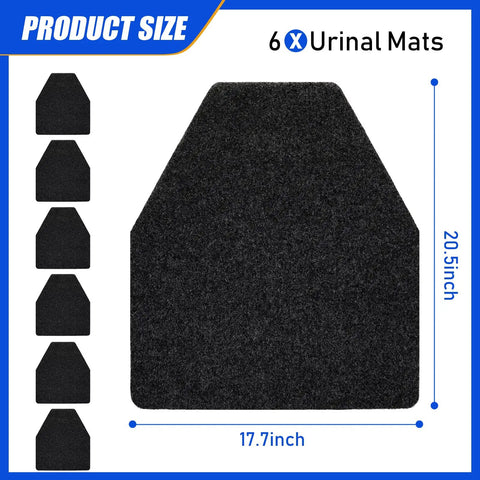 10 Pack Urinal Mats For Men Non Slip Urinal Floor Mats For Commercial Restrooms Highly Absorbent Durable With Waterproof TPR Backing Keeps Urinal Floors Dry And Slip Free Black, showing single 17.7x20.5 inch mat for product detail view.