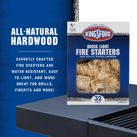 Box of 32 Quick Light Fire Starter Rolls With All Natural Hardwood And Paraffin No Lighter Fluid Needed on grill