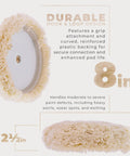 3 Pack 8 Inch 100 Percent Wool Buffing And Polishing Pad With Hook And Loop Backing, showing side profile and design features.