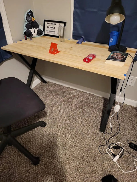 Simple desk setup with Industrial Iron X Style Table Legs Set Of 2 28 Inch Tall By 20 Inch Wide Desk And Table Legs Built To Last