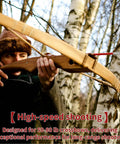 Person aiming a crossbow with a red bolt during outdoor practice, using 6.6 Inch Aluminum Mini Crossbow Bolts Set, 12 Pack, 50-80 LB Draw.