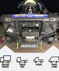 Bolt On Auto Retractable Ratchet Straps 2 Pack 2 Inch By 5.5 Foot Built Tough securing jet ski on trailer at night