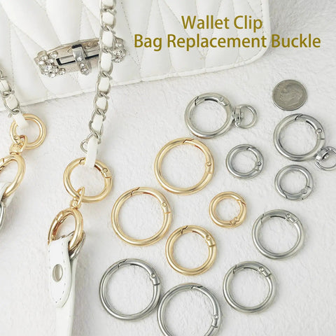 16 Pack Gold Metal Spring O Ring Carabiner Set Four Sizes With Quick Release Keychain Clips For Keys Bags Dog Tags Paracord Lanyards And DIY Repairs All In One Heavy Duty Gear, gold and silver sizes
