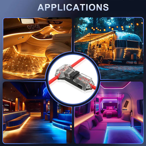 T Tap Wire Splice Connectors For 16 To 20 AWG No Stripping Quick Solderless Splitter 3 Way 1 Pin Low Voltage Connectors applications