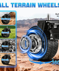 All-terrain wheel with built-in brake from Heavy Duty Collapsible Wagon Cart Workhorse Foldable With Wheels 360 Lb Capacity Portable Folding Utility Shopping Cart With 360 Degree Swivel Brakes And Cup Holders For Outdoor Camping Beach Grocery Garden.