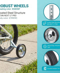 Adjustable Training Wheels For Kids Bike 14 16 18 Inches With Rust Resistant Steel Frame And Rubber Wheels installed on bike