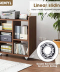 Furniture unit with books and printer, equipped with 2 Inch Small Fixed Caster Wheels With Low Profile And Quiet Rolling For Furniture