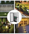 300W Low Voltage Landscape Transformer With Timer And Photocell Sensor Outdoor Waterproof Yard Ready For Spotlights And Pathway Lighting 120V AC To Twelve Or Fifteen Volt Output Four Modes surrounded by garden lighting examples