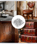 Fifty Piece Extra Long Upholstery Nails With Slick Silver Flat Heads For Heavy Duty Furniture Fixups And Diy Projects Comes In A Nifty Plastic Tote Box For No Sweat Storage And Effortless Installation displayed among furniture and decor.