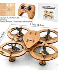Wooden RC Drone Kit With Snap Together Design No Glue Needed Beginner Friendly Remote Control Quadrotor Flying Toy