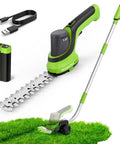 Cordless 2-In-1 Grass Trimmer And Hedge Cutter With 44.5-Inch Extension Pole, 2Ah Battery, 7.2V Power in use on grass