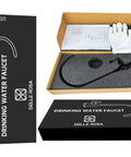 Brushed Gold Drinking Water Faucet For Under Sink RO System packaging with stainless steel filter faucet in box