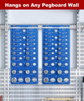 59 Nut And Bolt Thread Checker With Full Size Bolt And Nut Sizer Gauge 22 Standard And 22 Metric on wall mount pegboard