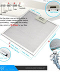 Upgraded W10169961A Universal Fit Aluminum Range Hood Filter Replacement 10.5x12 Inch Mesh Grease Filter dimensions and design