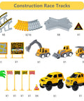 Ultimate 216 Piece Construction Race Track Playset For Kids Ages 3 4 5 6 7 8 With 5 Cars Flexible Track Signs Ramps And Trees
