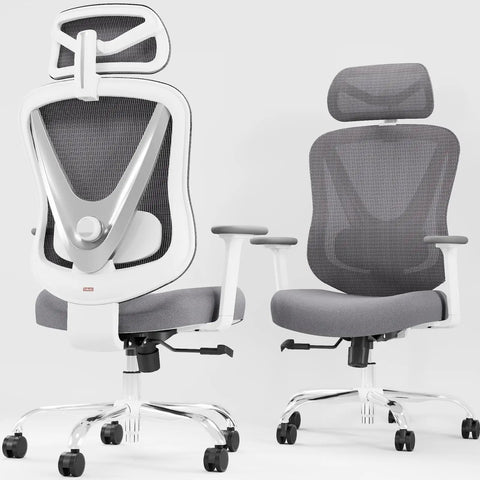 Ergonomic Mesh Office Chair With 3D Lumbar Support And 3D Armrests V Shaped Back Adjustable Desk Chair For Office Or Home