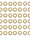 50 Pack M5x10mm Brass Flat Washers Copper Sealing Rings For Electrical Connections Heavy Duty Industrial Fastener Kit Hardware Upgrade, arranged in rows