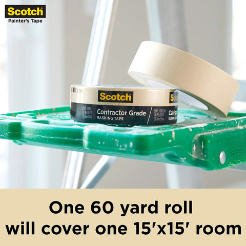 Contractor Grade Masking Tape That Sticks Like A Pro 0.94 Inch By 60.1 Yards Per Roll 9 Rolls High Adhesion Painter Tape on ladder