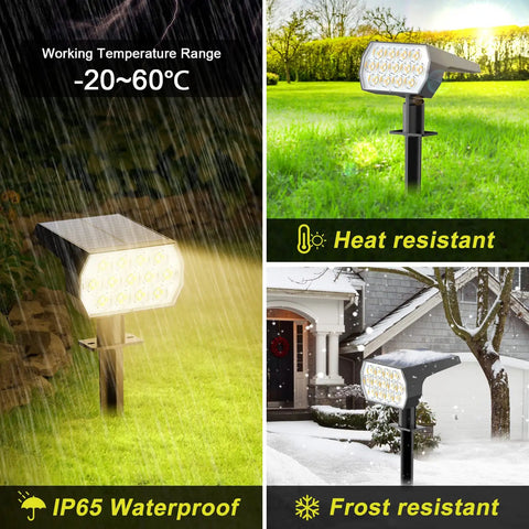 8 Pack Outdoor Solar Spot Lights With 65 LEDs IP65 Waterproof Landscape Pathway Garden Lights for Yard and House