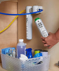 Under Sink Water Filter Replacement Dual Flow Filtration Kit Cuts Sediment Rust And Impurities Fits GXK255TBN being installed