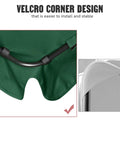 Outdoor Swing Canopy Replacement UV30 Plus 180Gsm Green Canopy Top velcro corner install detail
