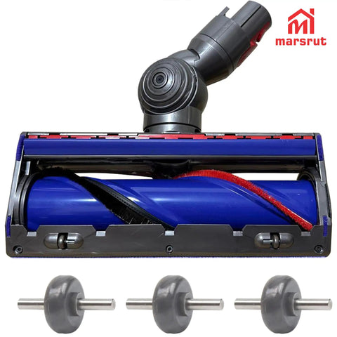 4 Pairs Soleplate Wheels Replacement For V6 V7 V8 V10 V11 V15 Drive Cleaner Head Rollers shown with vacuum cleaner head