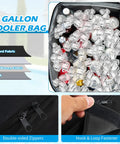 6-gallon cooler bag with ice and cans, oxford fabric, part of Two Person Porch Swing With Canopy Outdoor Swing With Pivot Storage Table.