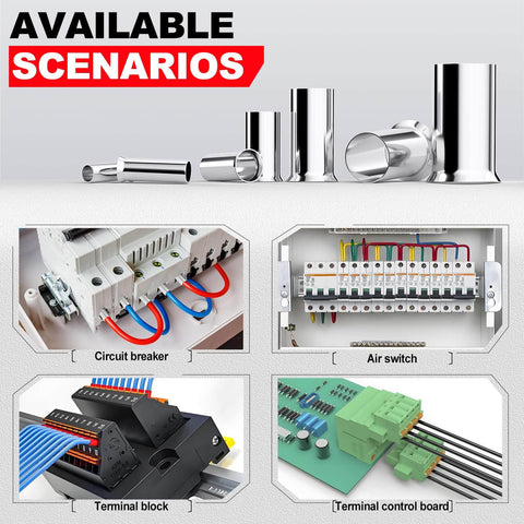 Available scenarios for 168 Piece Wire Ferrule Kit For AWG 12 To One Zero Copper Tinned Crimp Ferrule Connectors displayed.