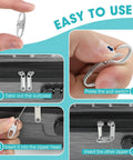 Anti Theft Double Opening Carabiner Clips Set For Backpacks And Luggage, 8 Pcs Zinc Alloy Zipper Pull Replacements, usage demonstration.