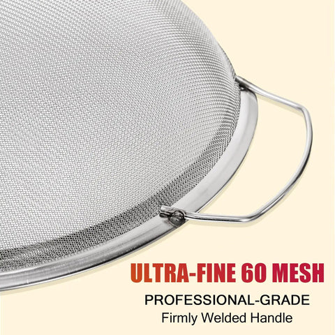 Fine Mesh Paint Strainer 60 Mesh Stainless Steel Filter with welded handle for 5 gallon buckets and DIY projects