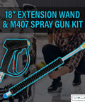 Trigger Gun And 18 Inch Wand Kit For Pressure Washer Commercial Grade M407 Spray Gun With 3/8 QC Plug Chrome Plated Molded Grip