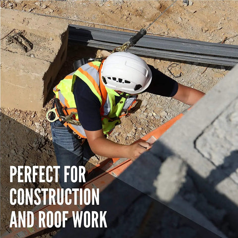 No Sweat 50 Foot Vertical Lifeline Rig With Ansi Certified Fall Arrest Harness And Industrial Grade Roof Anchor For Hardcore Crews Wanting Solid Daily Protection