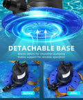 Automatic Pool Cover Pump With 1/4HP, 1800 GPH Submersible Sump Pump showing detachable base for debris blocking