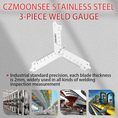 Stainless Steel 3 Piece Weld Gauge Set For Welding Inspection And Plug Gauge Key Set With A Handy, Multifunctional Design
