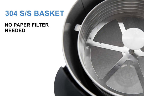Commercial Grade 50 Cup Percolator Coffee Maker And Hot Water Urn In Stainless Steel 8 Liter For Catering Events 304 filter basket