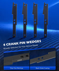 Four crank pin wedges with clear size markings for Pro Grade 11 Piece Camshaft Timing Tool Set For Cummins ISX QSX X15 Diesel Engines.