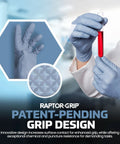 Top Tier Powder Free Nitrile Gloves In 2X Large featuring a slick textured grip, demonstrated while handling lab equipment.