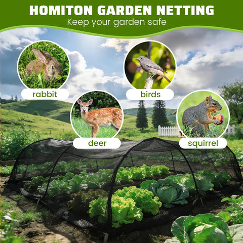 Ultra Fine Nano PP Garden Netting 10 X 20 Ft Birdproof Barrier Screen For Veggies Fruits And Flowers shown in garden