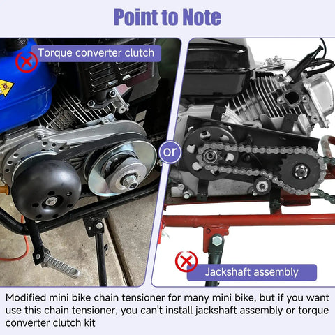 Mini Bike Chain Tensioner Adjuster Bracket With Roller Replacement For Predator 212 Coleman Minibike showing no torque converter clutch
