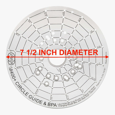 XL universal base plate converts your router for Porter Cable style bushings and doubles as a precision circle cutting guide