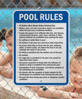 Pool Rules Sign 24 X 18 Inch Must Shower No Spitting No Diving No Running Aluminum Exterior Sign 80 Mil Laminated