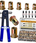 Rivet Nut Tool Kit With SAE Threads, 420 Piece Imperial Rivet Nuts Set, Manual Rivet Nut Tool For Auto, Industrial And DIY.
