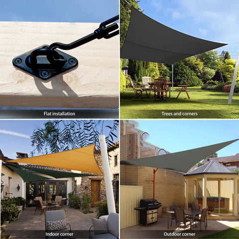 Heavy Duty 6 Inch Shade Sail Hardware Kit For Rectangle And Triangle Sails, Stainless steel fixing for patios and gardens.