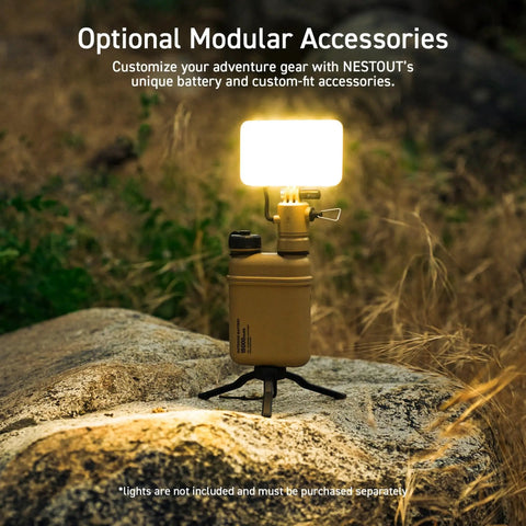 Rugged 15000mAh Outdoor Power Bank With 32W USB C PD Fast Charge IP67 Waterproof Shockproof Battery Pack on tripod with light