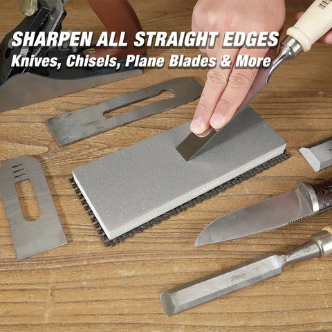 Beefy 8 Inch By 3 Inch Diamond Sharpener Stone With Dual Grit 325 Coarse And 1000 Grit Extra Fine for sharpening knives and tools.
