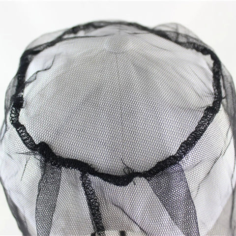 Top view of Shielding Bugproof Mesh Head Net And Protective Headwear For Outdoorsy Folks Who Love Fishing Camping And Hiking Lakeside Adventures Keeps Bugs Out And Breathes Easy, showing fine polyester netting.