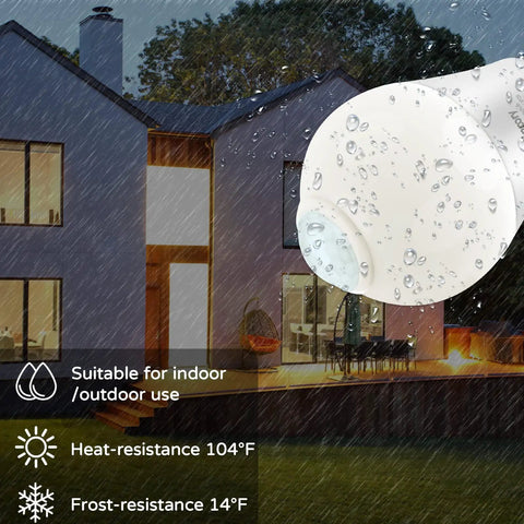 No Brainer Motion Sensor LED Bulbs 13W 100W Equivalent Auto Activated Dusk To Dawn Security Light Bulbs in rain outside house