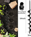 3x24 Inch Garden Auger Drill Bit Set For Planting Bulbs And Bedding Plants Easy Planter Garden Auger Post Hole Digger next to garden