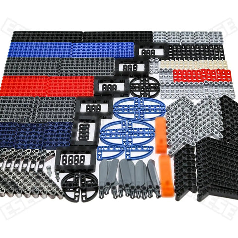 Dope 282 Piece Technic Beams And Liftarms Replacement Kit For MOC EV3 Random Color Parts Bundle With Beams Thin Liftarms Axles Rotor Blade Brick Separators Fully Compatible With LEGO Technic System, assorted beams and liftarms laid flat